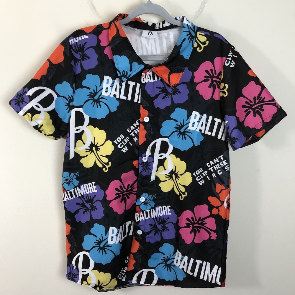 Orioles City Connect Button Up Hawaiian Shirt Sz M Multicolored Edition Giveaway